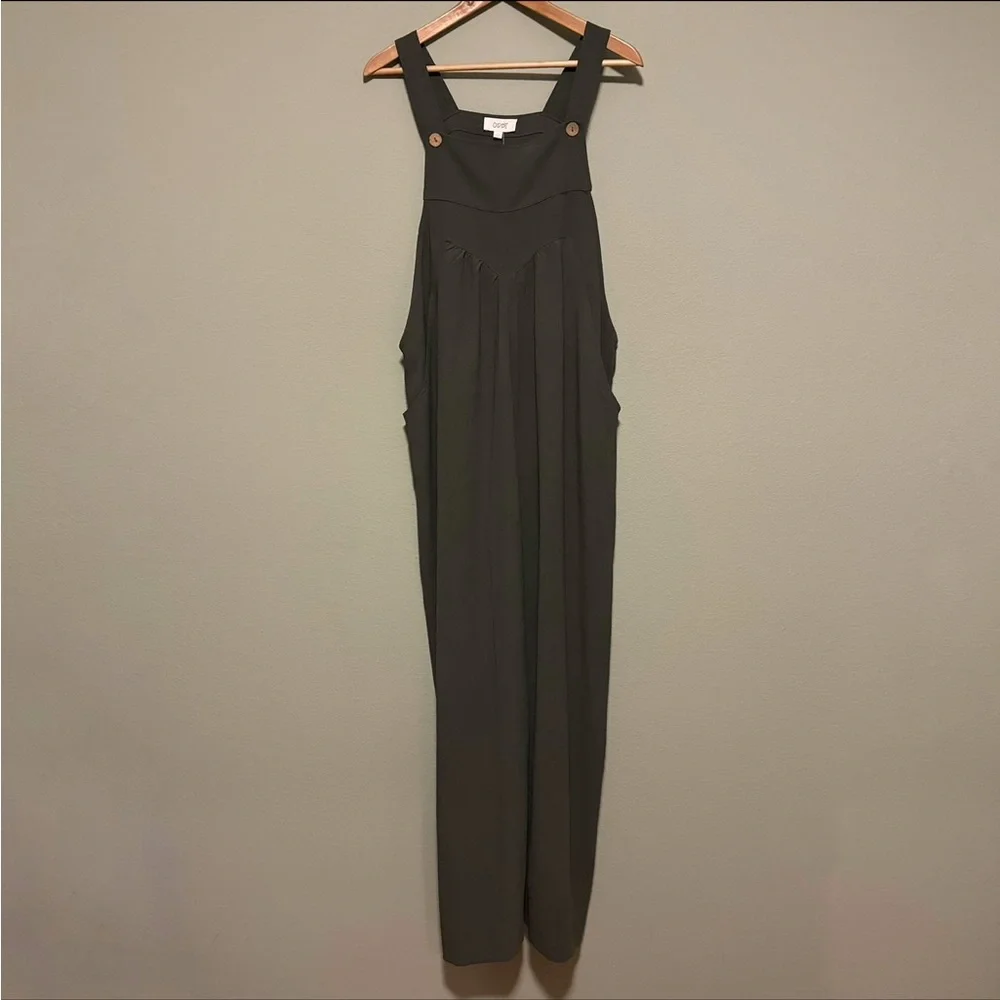 Oddy Olive Sleeveless Woven Jumpsuit - Size Large - Picture 9 of 9